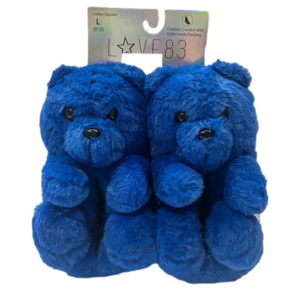 Love 83 Ladies Slippers Teddy Bear Size L NWT - Picture 1 of 5